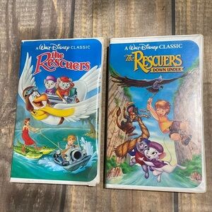 Disney The Rescuers and The Rescuers Down Under VHS